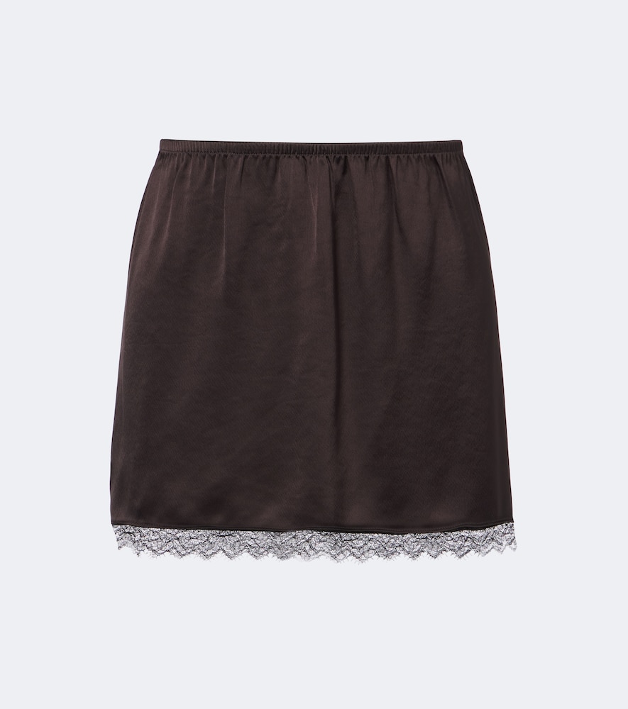 Leset Mini-jupe Barb en satin à dentelle