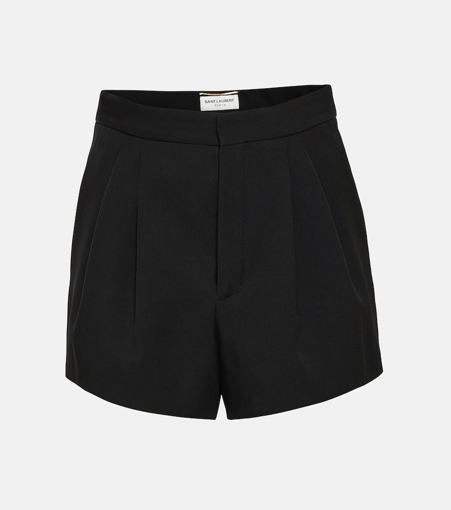 Virgin wool high-rise shorts