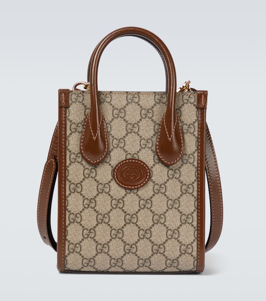 Gucci Beige/Ebony GG Tiger Print Supreme Canvas and Leather GG Small Tote  Bag - Yoogi's Closet