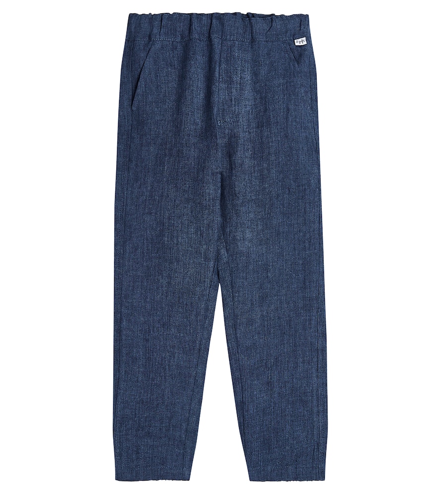 Il Gufo Kids' Linen Pants In Electric Blue