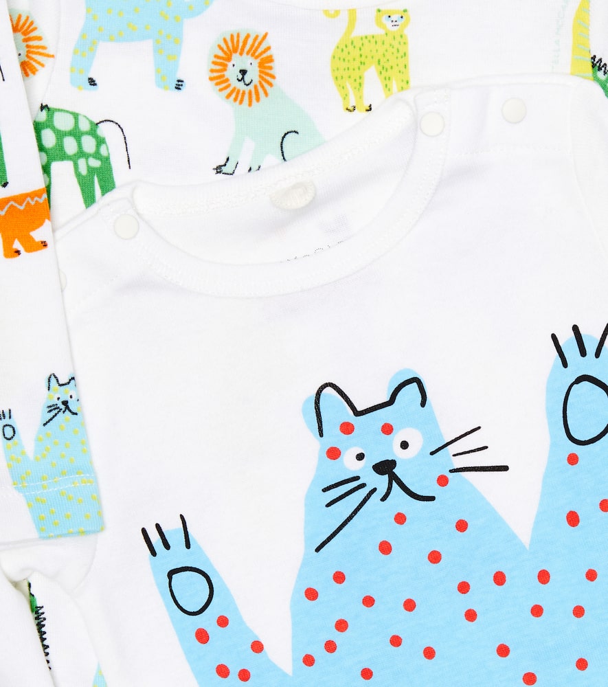 Stella Mccartney Baby Set Of 2 Printed Cotton Onesies In White/colourful