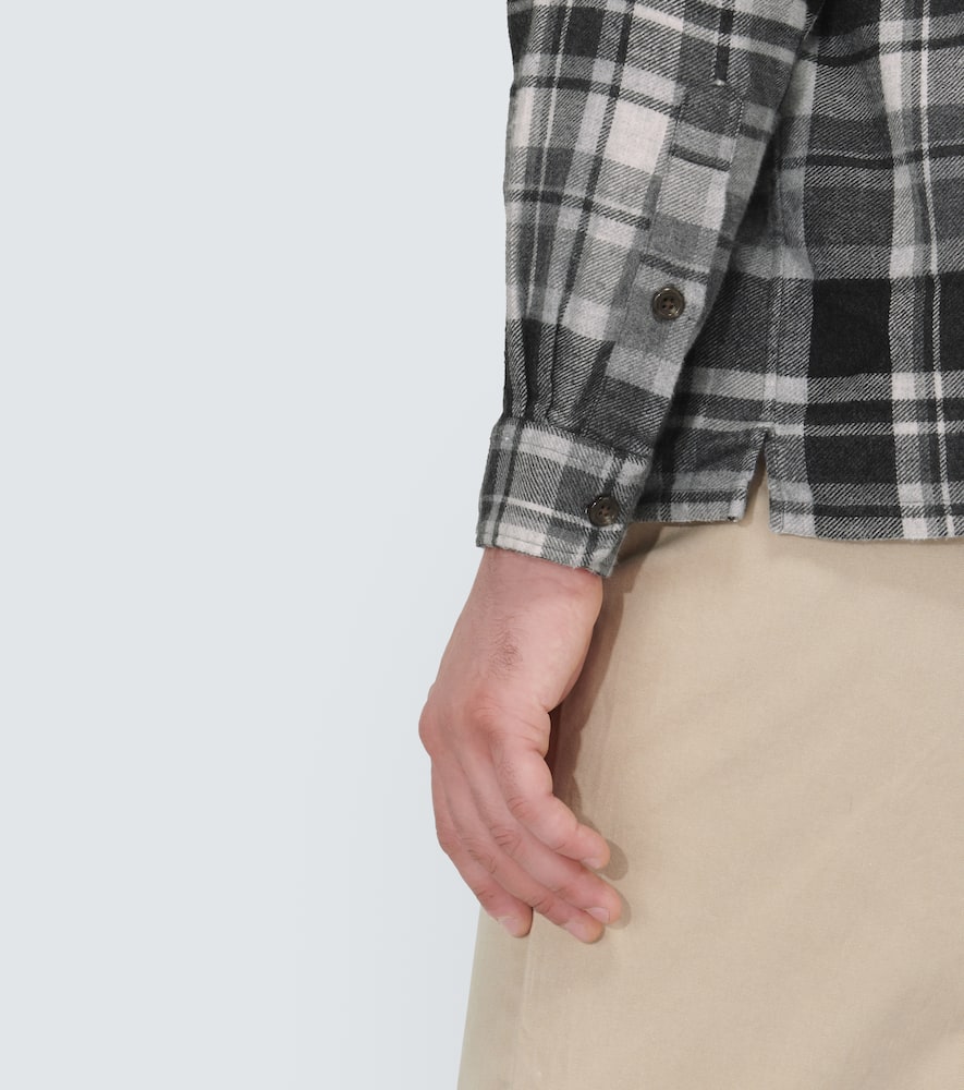 Polo Ralph Lauren Checked Cotton Flannel Shirt In White