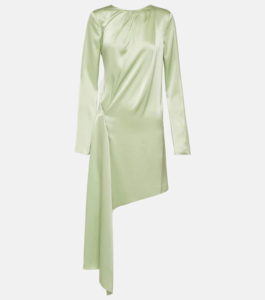 Asymmetric satin midi dress