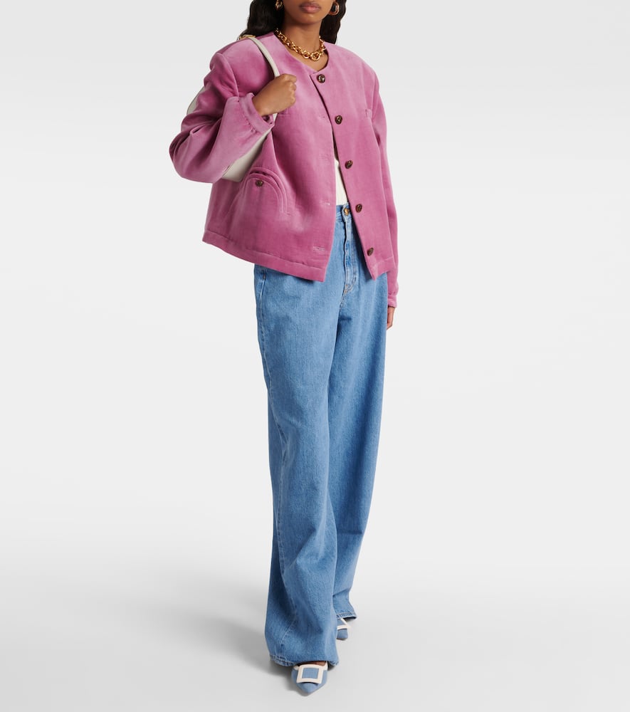 Roger Vivier Viv In The City Buckle Denim Pumps In Blue
