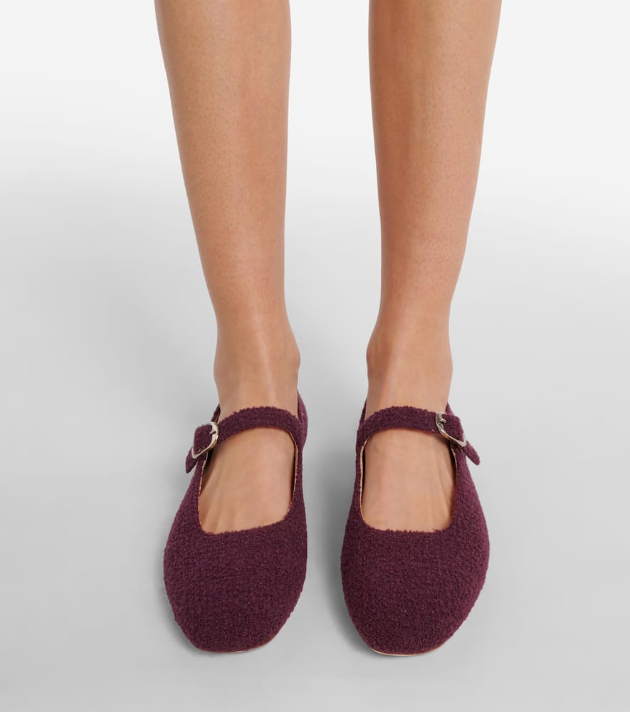 Shop Le Monde Beryl Le Monde Béryl Bouclé Mary Jane Flats In Burgundy