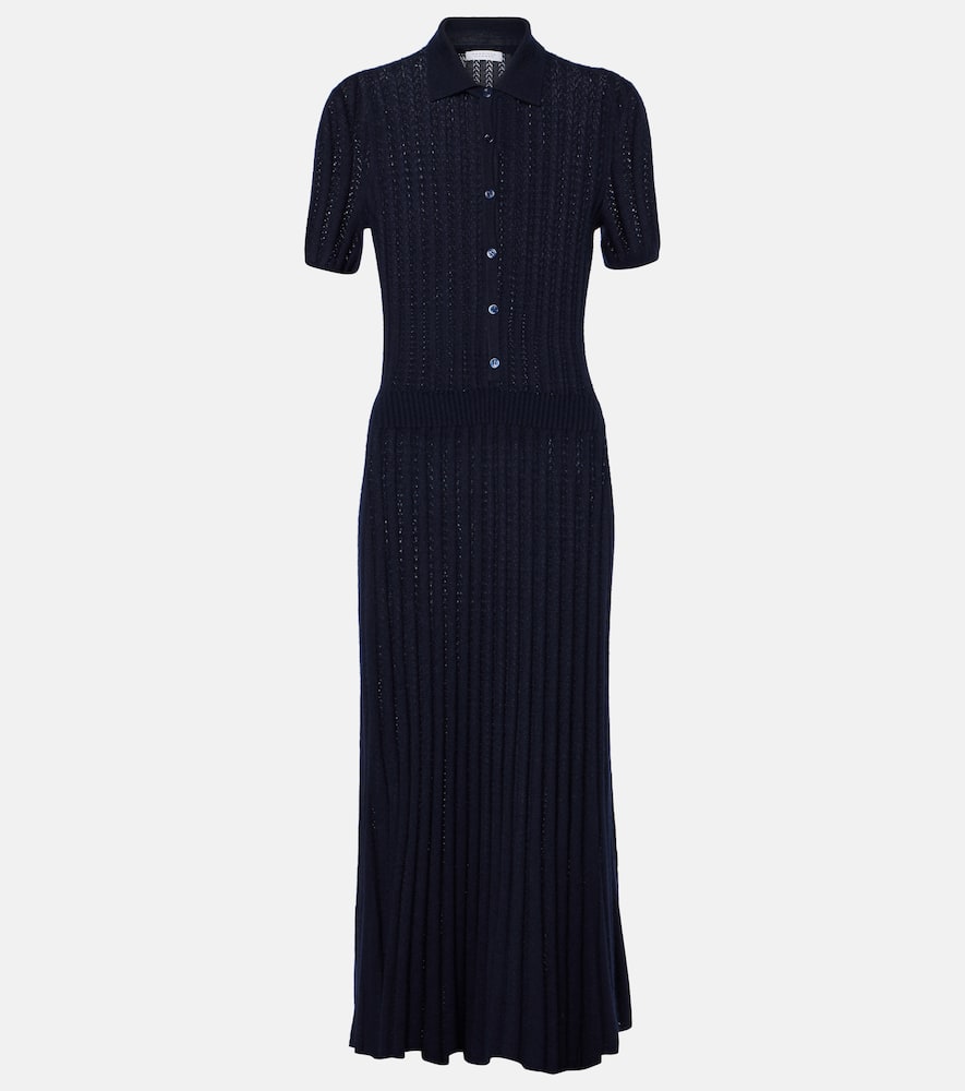 Gabriela Hearst Elvis Cashmere And Silk Shirt Dress In Blue