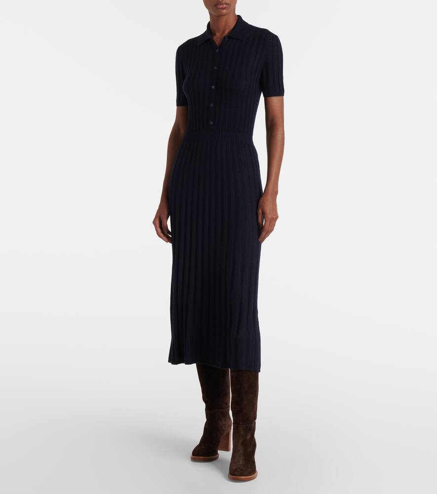 Gabriela Hearst Elvis Cashmere And Silk Shirt Dress In Blue