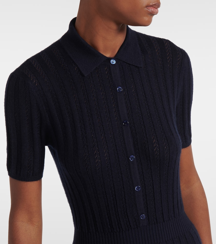 Gabriela Hearst Elvis Cashmere And Silk Shirt Dress In Blue