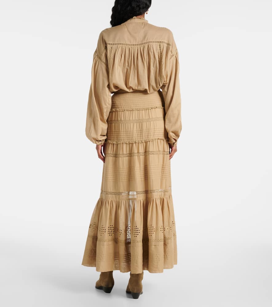 Isabel Marant Étoile Green Cotton Voile Dusta Long Skirt In Grün