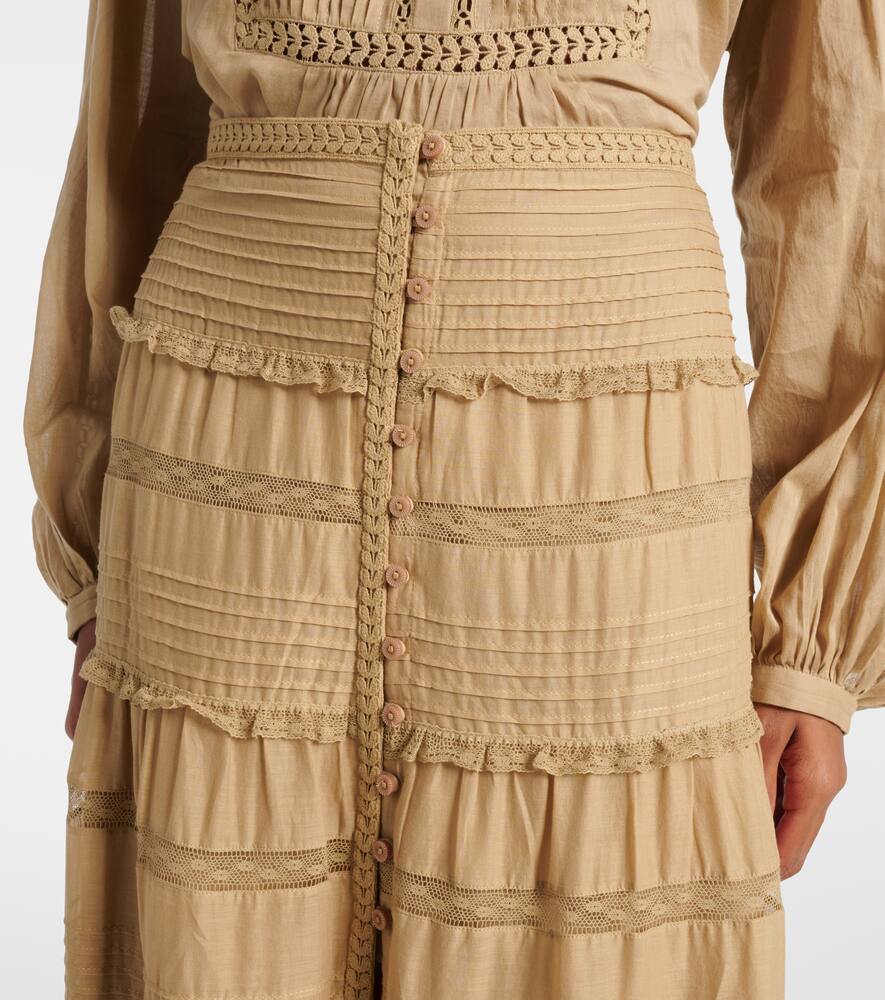 Isabel Marant Étoile Green Cotton Voile Dusta Long Skirt In Grün