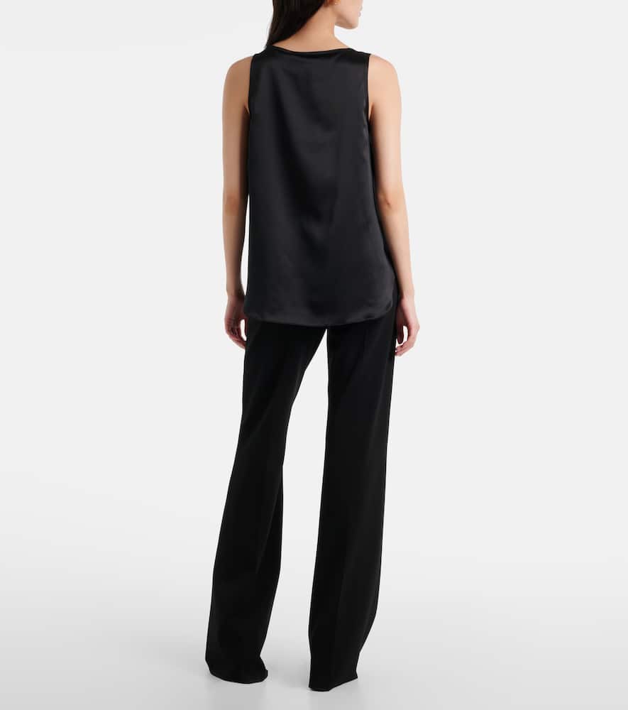 Max Mara Filly Silk Tank Top In Black