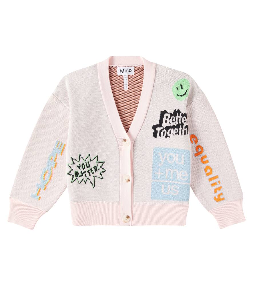 Molo Gilly intarsia cotton cardigan