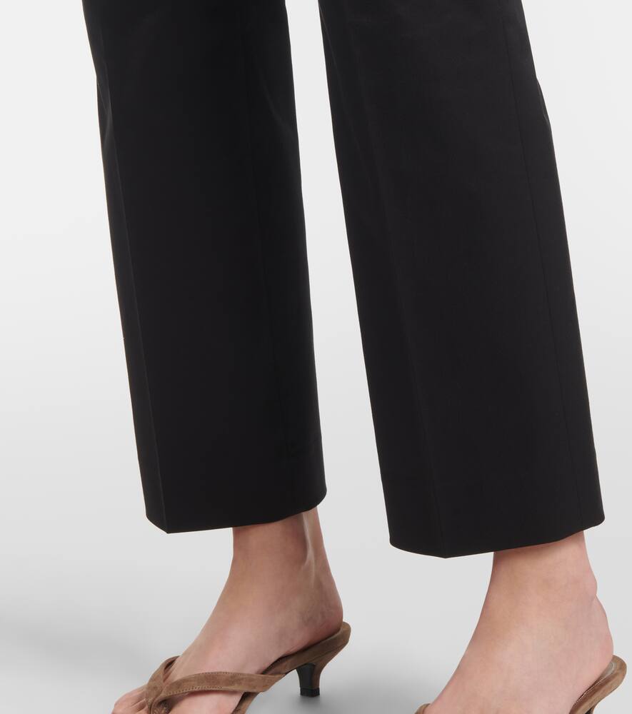 Totême Cotton-blend Straight Pants In Black