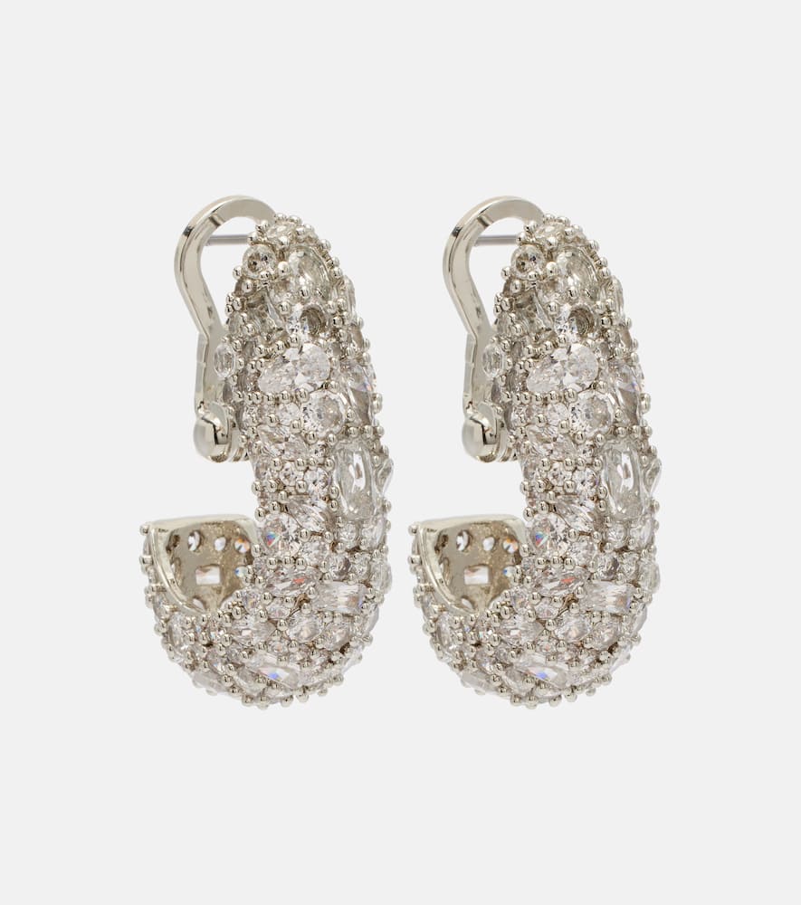 Crystal-embellished hoop earrings