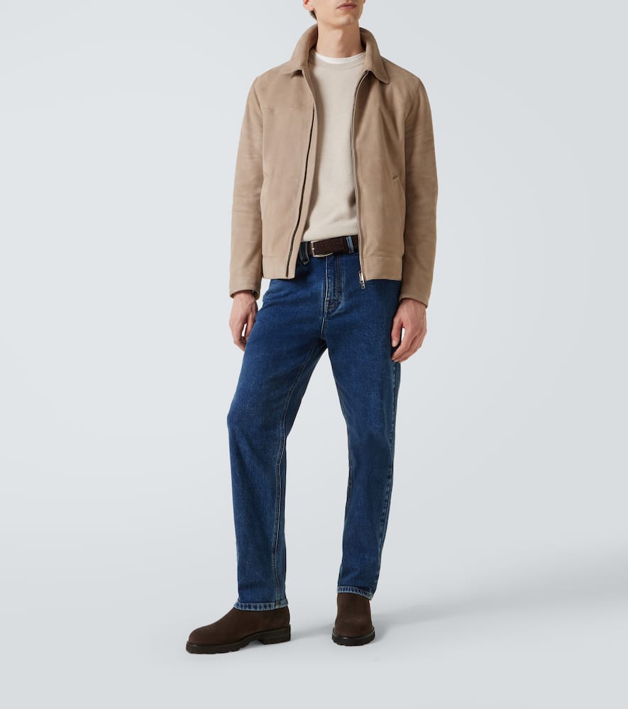 Brioni Suede Chelsea Boots In Brown