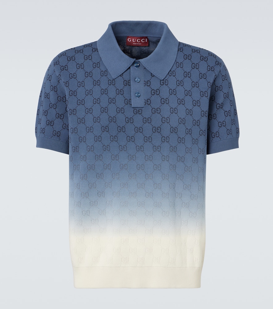 GG ombré cotton and silk polo shirt