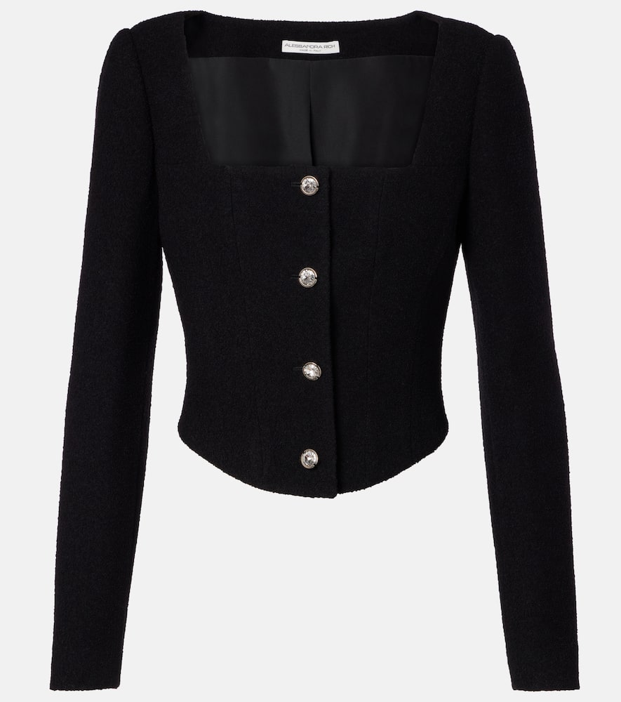 Wool-blend twill bouclé jacket