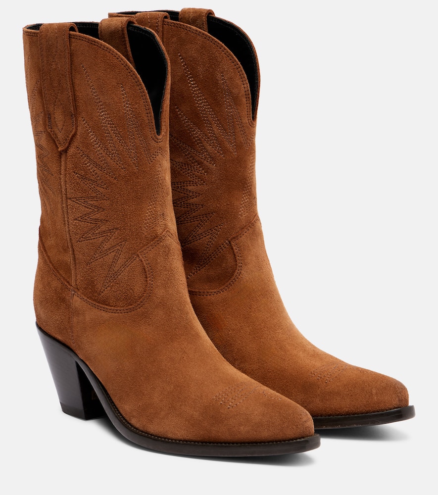 Golden Goose Wish Star Pointed Toe Western Boot In Brown