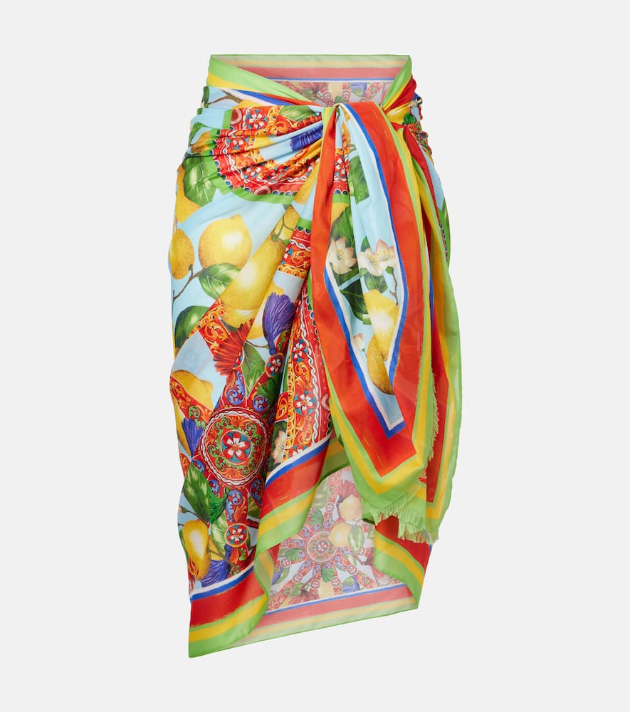 Dolce & Gabbana Printed Cotton Beach Cover-up