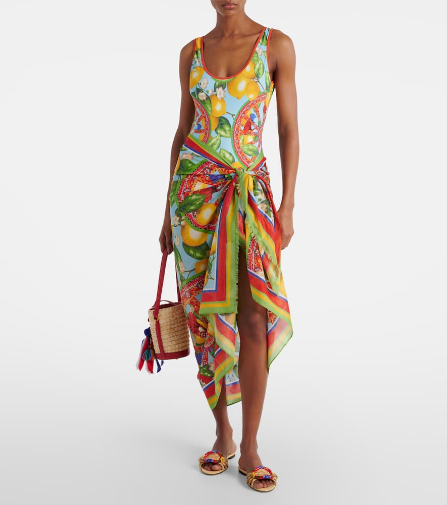 Dolce & Gabbana Printed Cotton Beach Cover-up