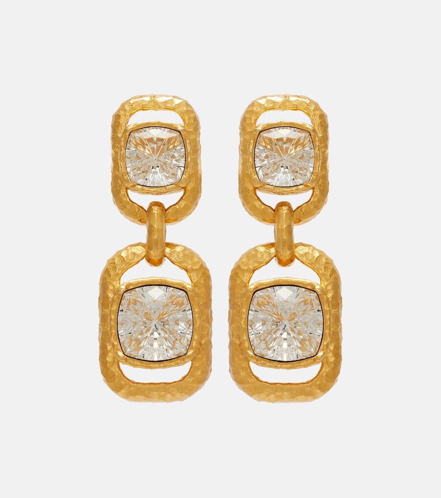 Oscar de la Renta Crystal-embellished drop earrings