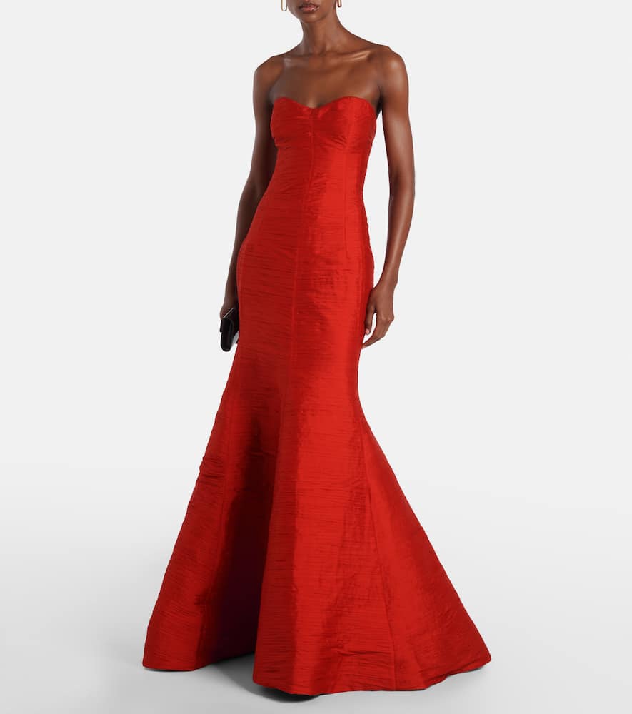 Marmar Halim Bustier Gown In Red