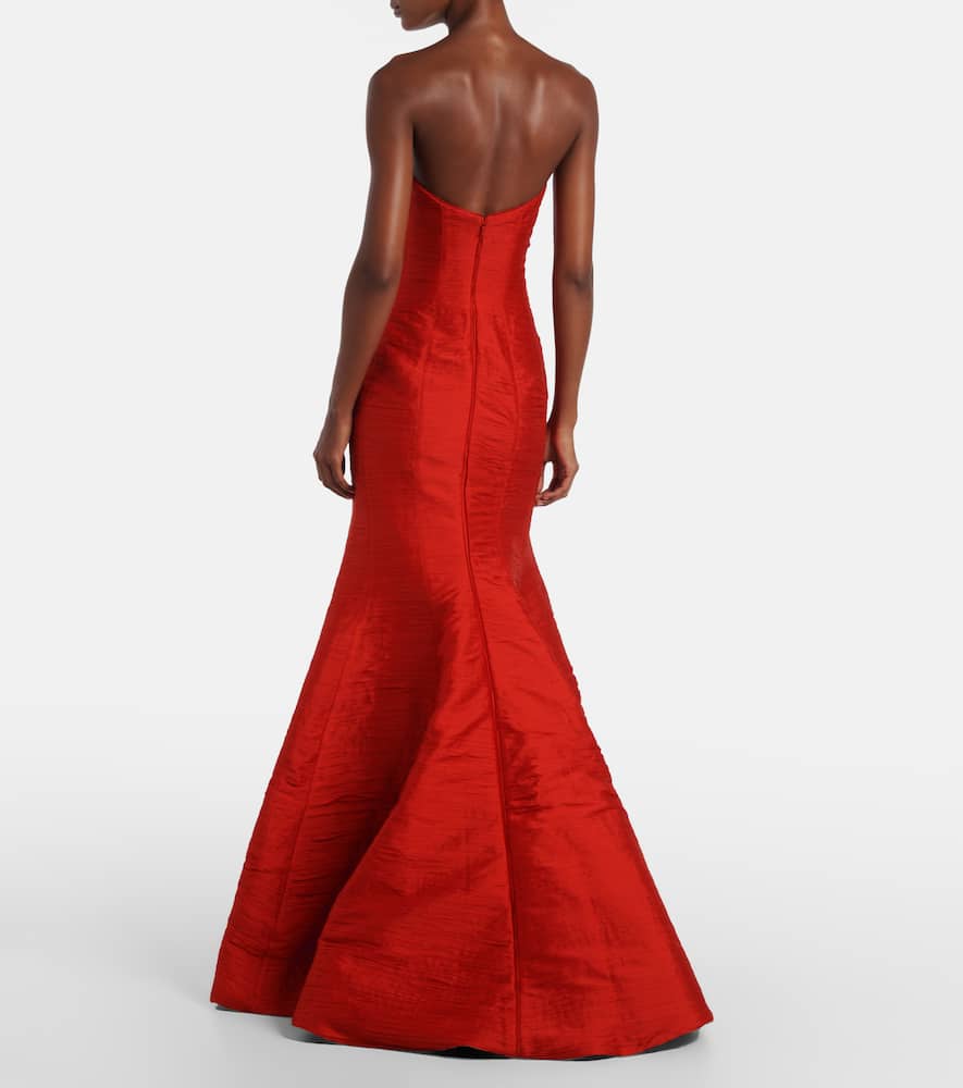 Marmar Halim Bustier Gown In Red