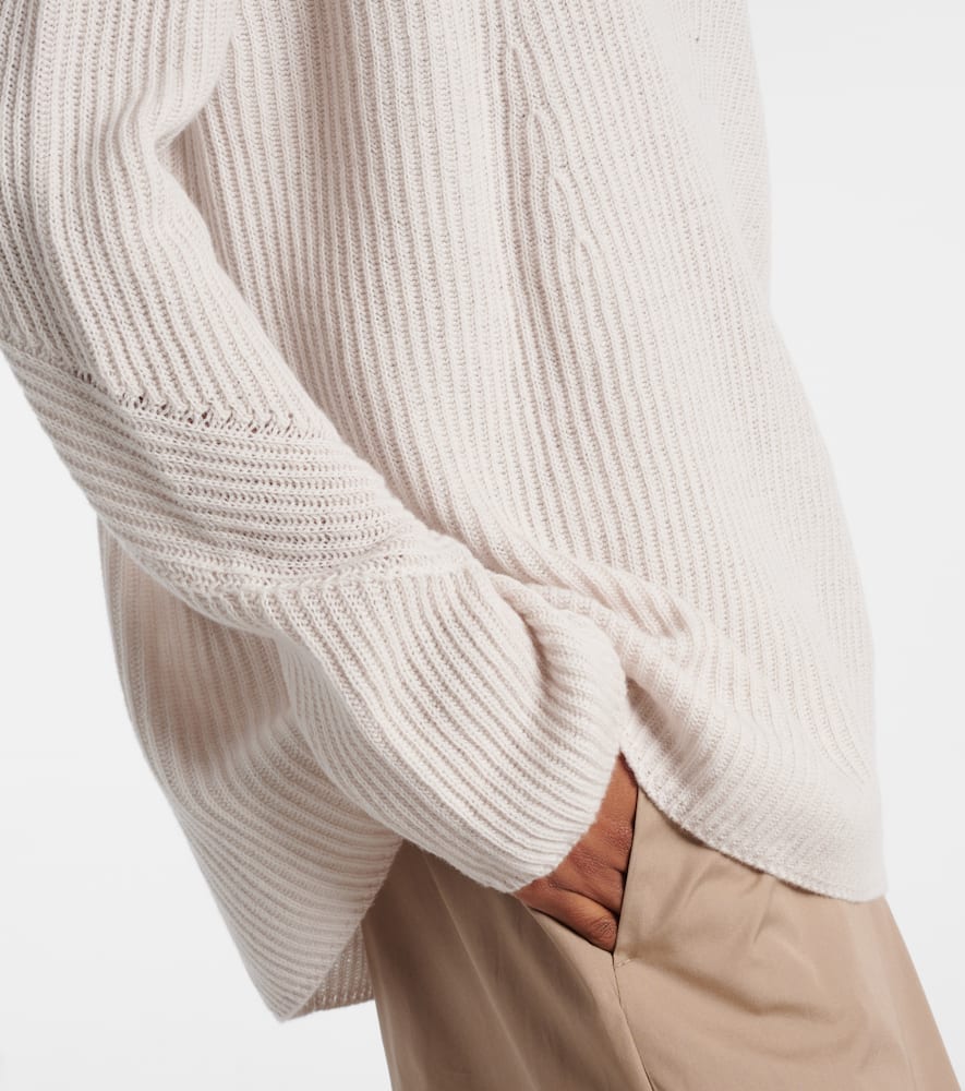S Max Mara Molveno Crewneck Wool Ribbed Sweater Knitwear White