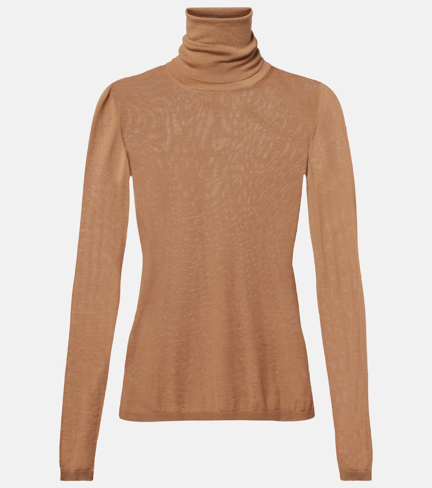 Max Mara Saluto Virgin Wool Turtleneck Sweater In Multi