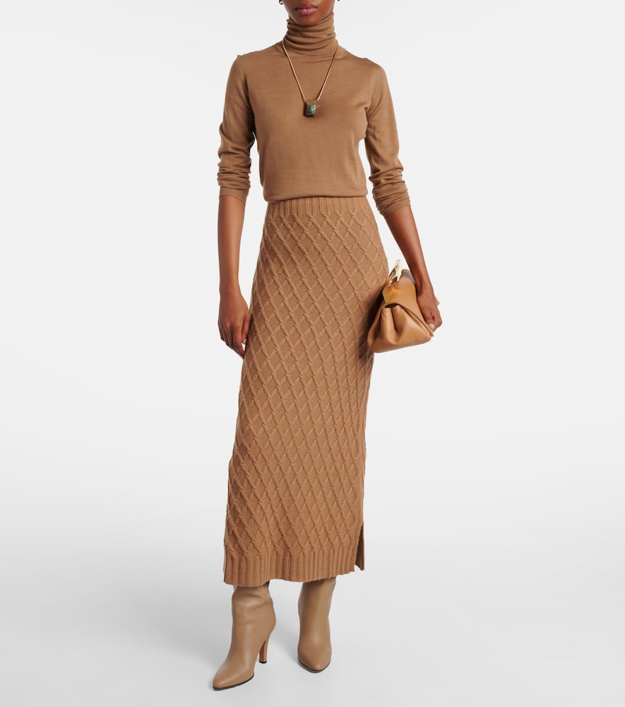 Max Mara Saluto Virgin Wool Turtleneck Sweater In Multi