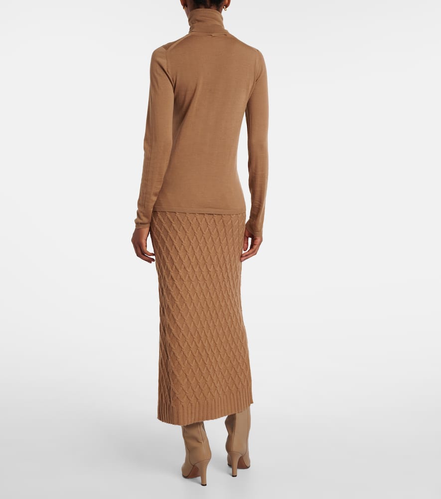 Max Mara Saluto Virgin Wool Turtleneck Sweater In Multi