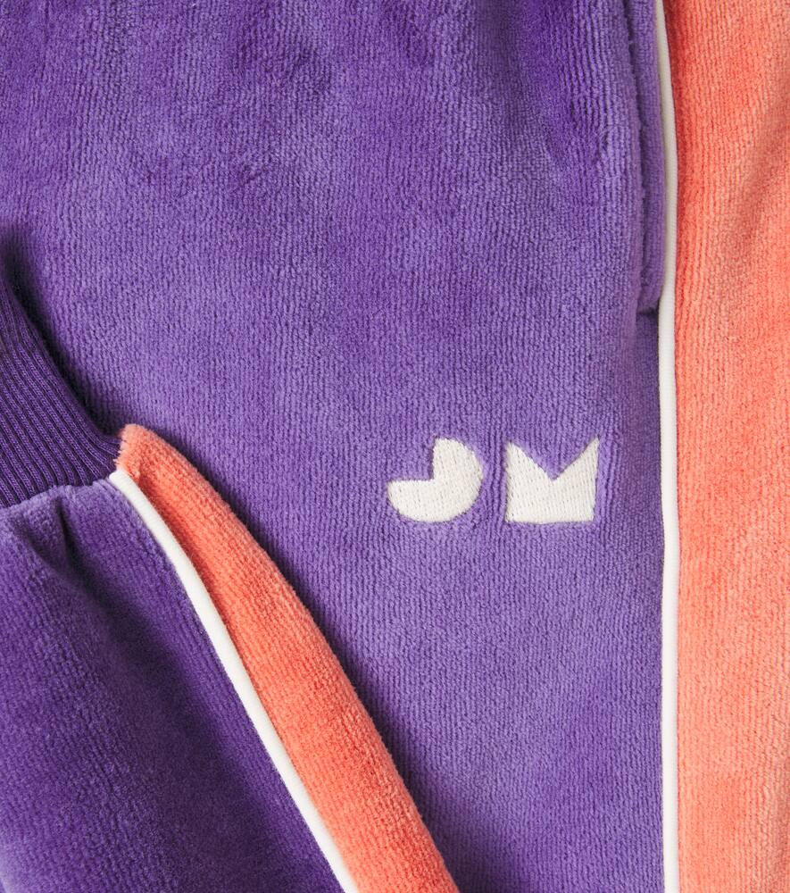 Jellymallow Love Cotton-blend Velour Sweatpants In Blue