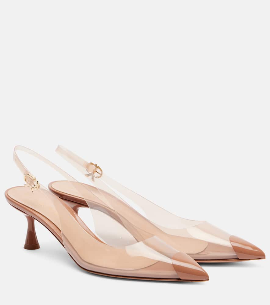 Gianvito Rossi Transparent Pointed Toe Pumps With Buckle Detail In Transparent