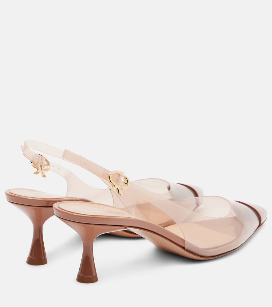 Gianvito Rossi Transparent Pointed Toe Pumps With Buckle Detail In Transparent