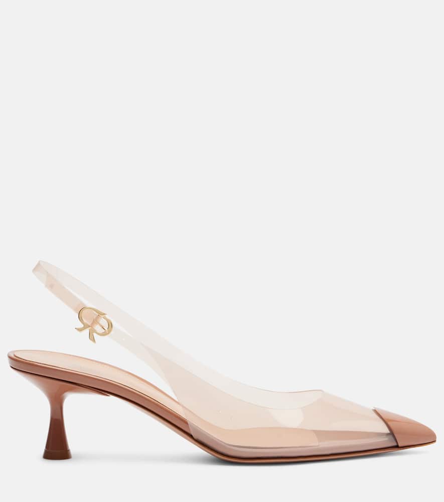 Gianvito Rossi Transparent Pointed Toe Pumps With Buckle Detail In Transparent