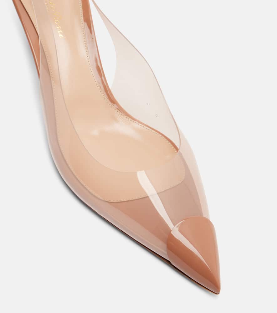 Gianvito Rossi Transparent Pointed Toe Pumps With Buckle Detail In Transparent