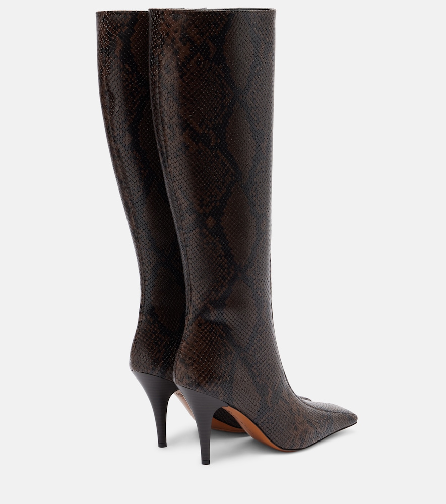 Eve Snake-Effect Knee-High Boots