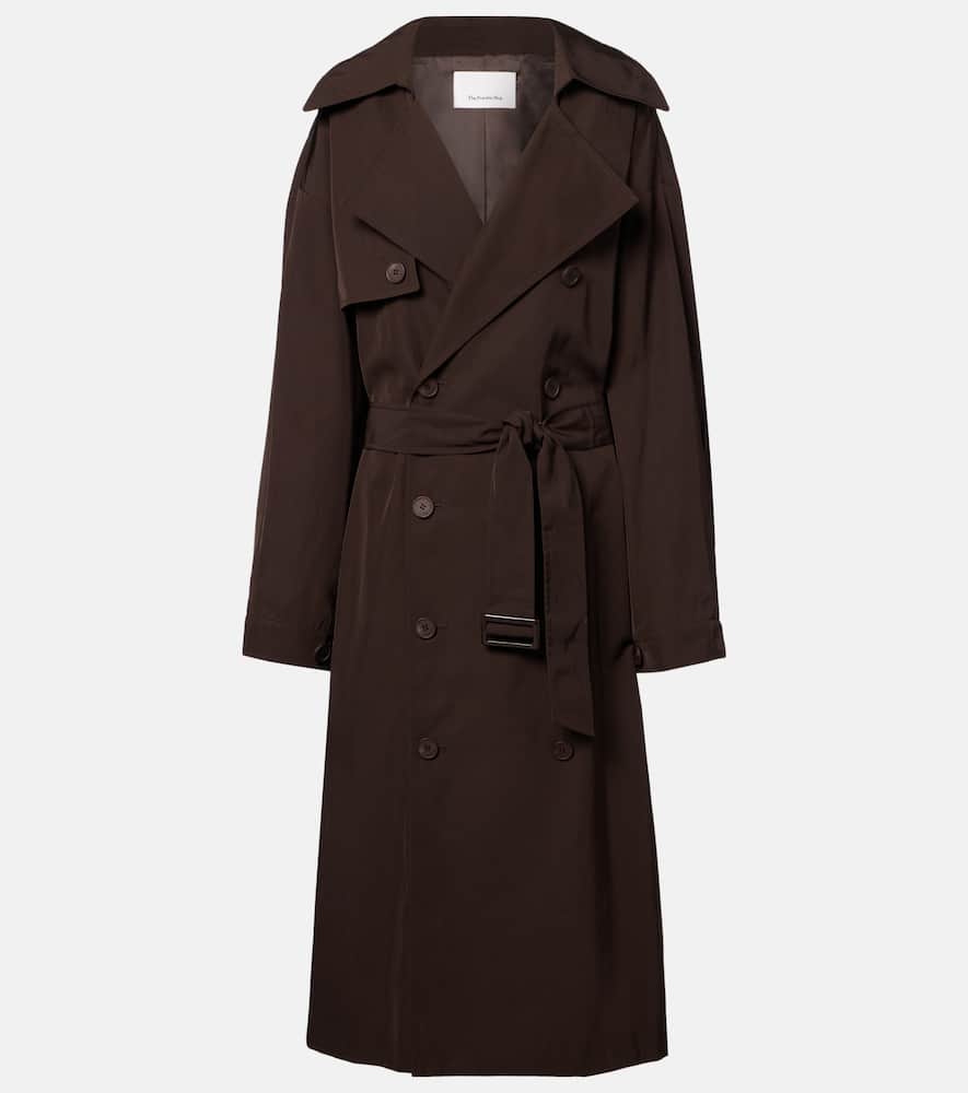 The Frankie Shop Mavis Oversized Trench Coat In Brown