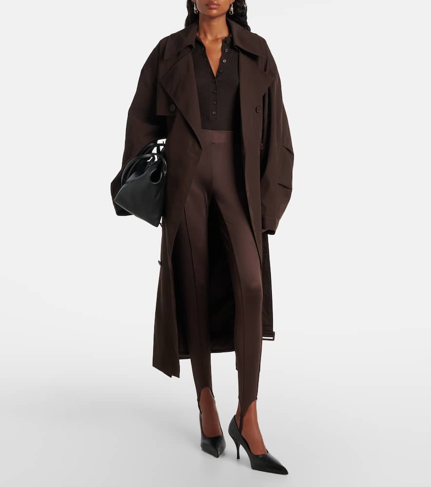 The Frankie Shop Mavis Oversized Trench Coat In Brown