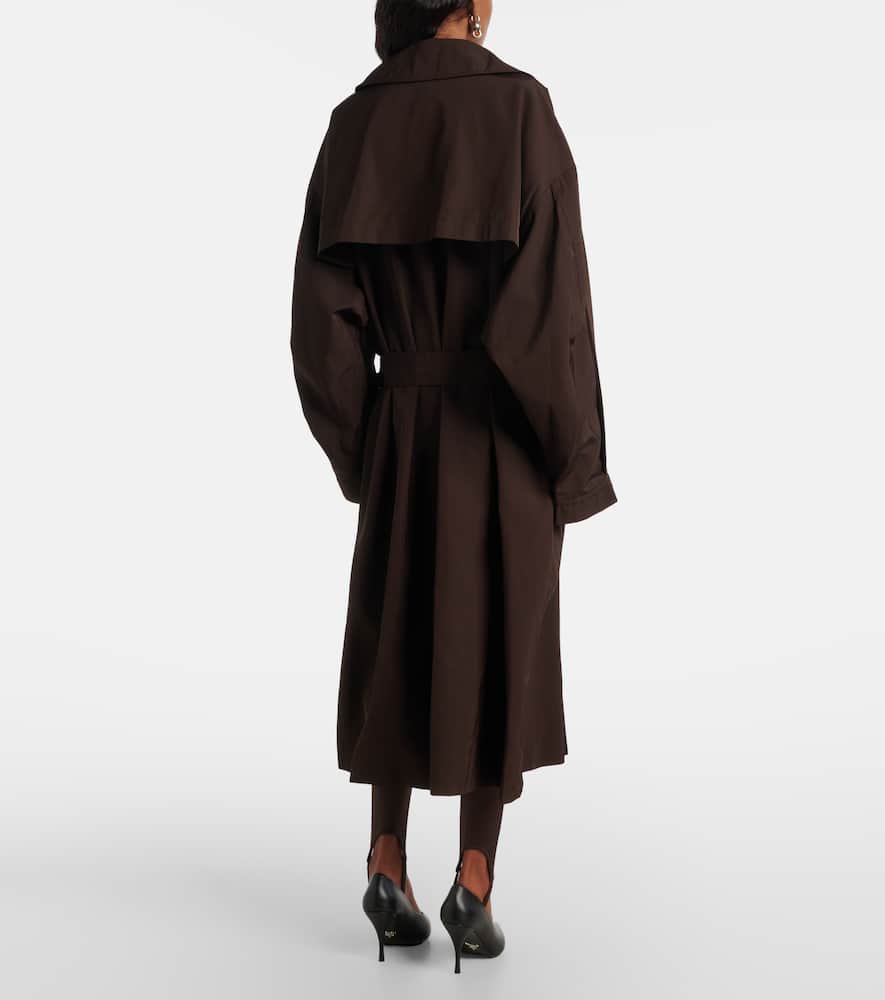 The Frankie Shop Mavis Oversized Trench Coat In Brown