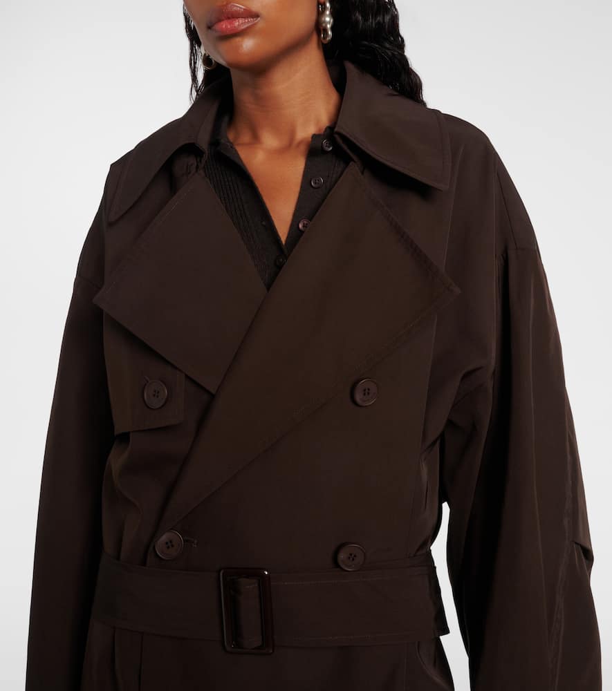 The Frankie Shop Mavis Oversized Trench Coat In Brown