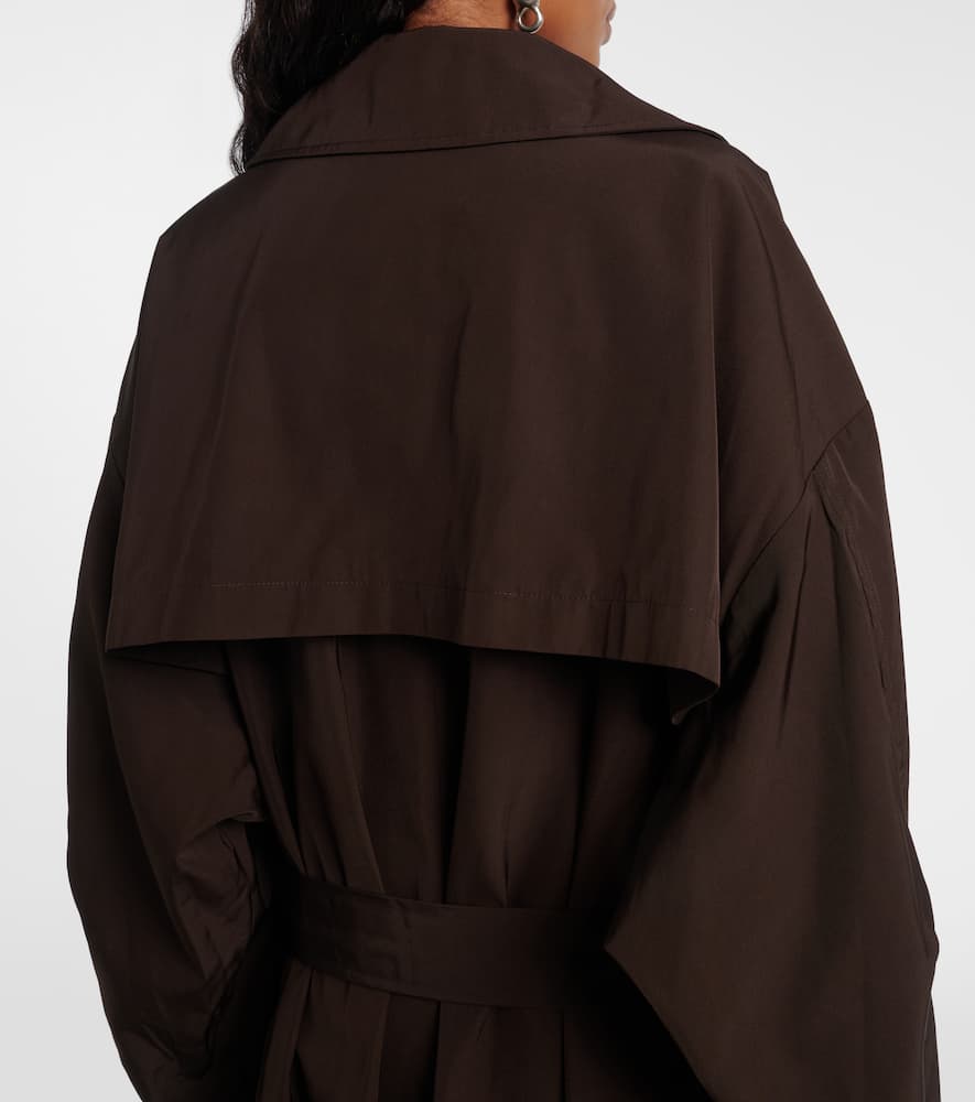 The Frankie Shop Mavis Oversized Trench Coat In Brown