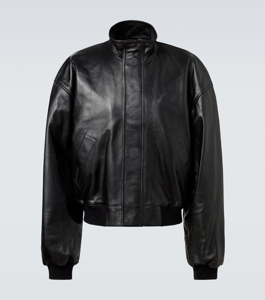 Balenciaga Leather Blouson In Black