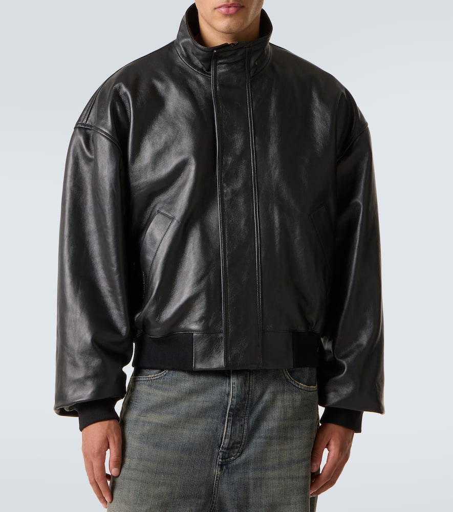 Balenciaga Leather Blouson In Black