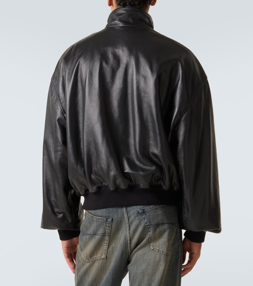 Balenciaga Leather Blouson In Black