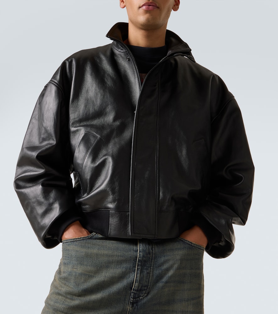 Balenciaga Leather Blouson In Black