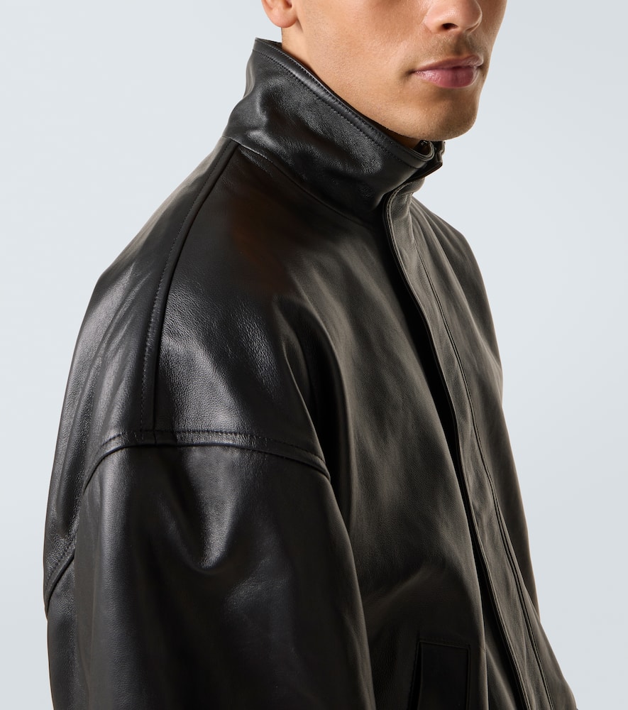 Balenciaga Leather Blouson In Black