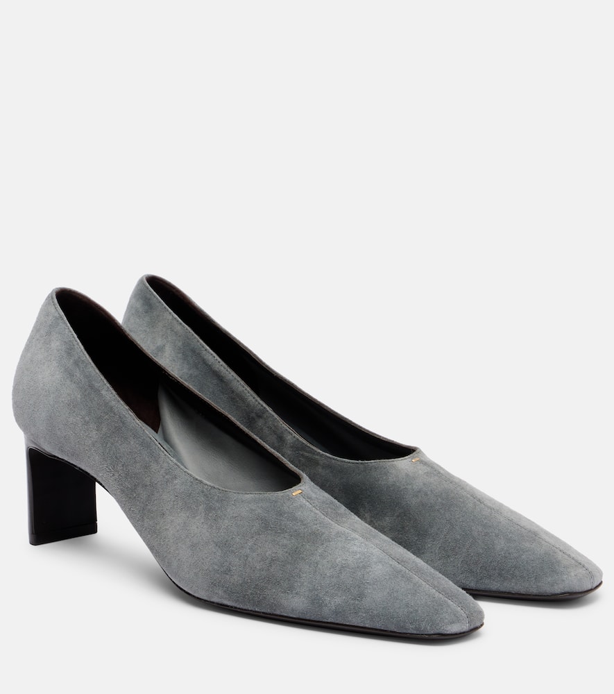 Khaite Cecilia 50 Suede Pumps In Gray
