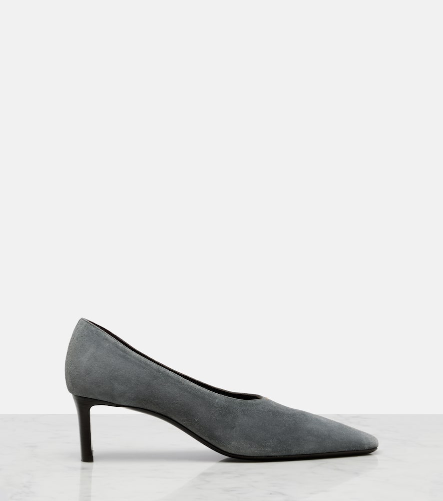 Khaite Cecilia 50 Suede Pumps In Gray