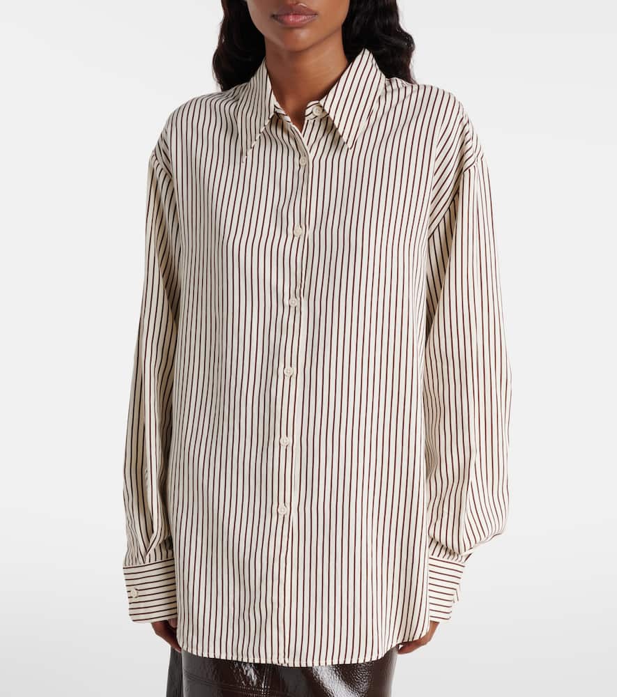 The Frankie Shop Peri Striped Poplin Shirt In Multi